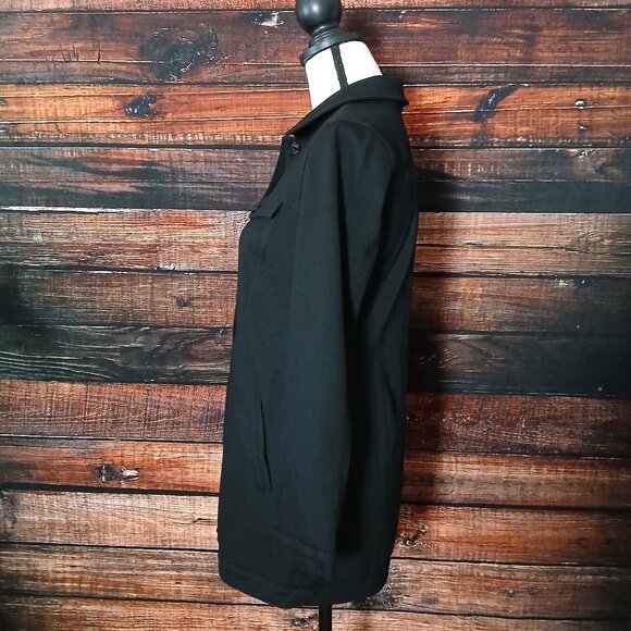 Chico's Jacket Size 0 US Small Black Ponte Stretch Button Front - Picture 6 of 9